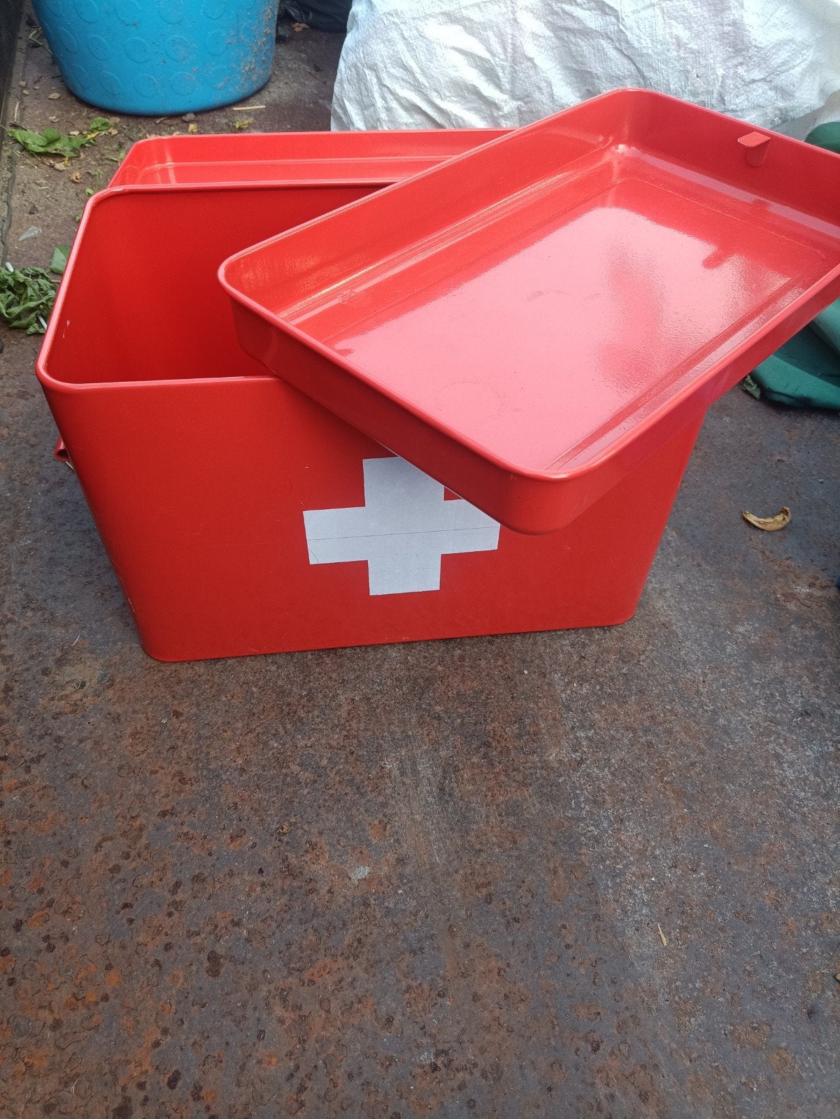blikken verbandtrommel, verbanddoos, Verzamelen, Ophalen, Gebruikt, Overige