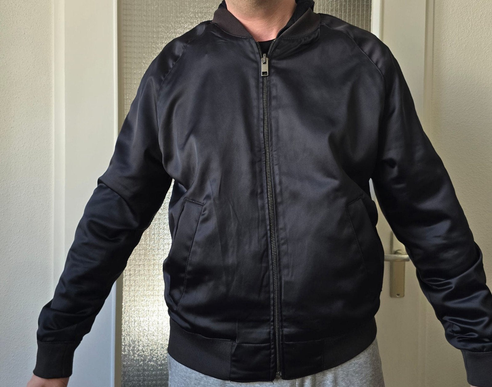 Zwarte zomerjas maat L, Ophalen of Verzenden, Gedragen, Maat 52/54 (L), Zwart