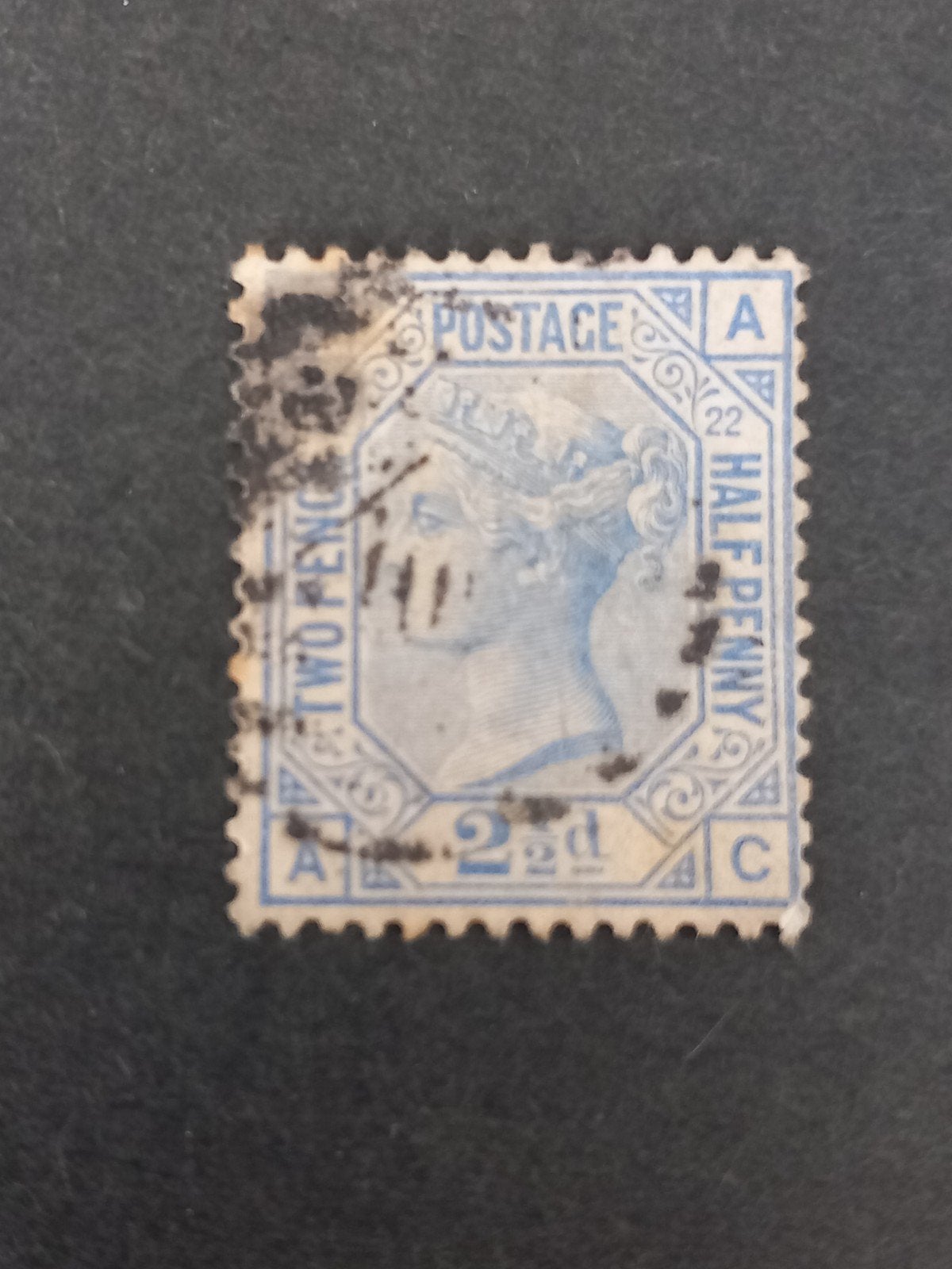 Victoria 2½d blauwe postzegel, gestempeld, Verzenden, Gestempeld