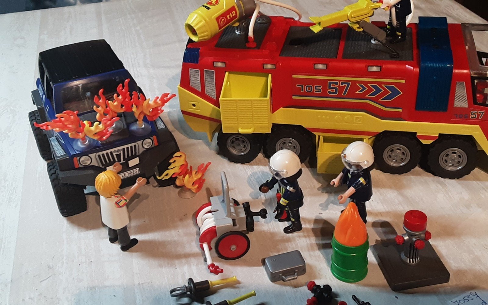 70557 brandweer wagen en grote jeep, Complete set, Voertuig, Ophalen of Verzenden, Zo goed als nieuw