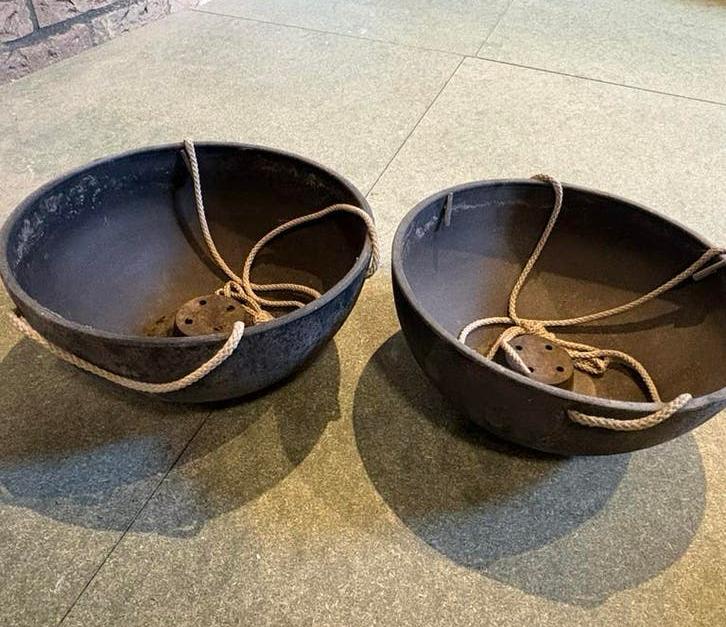 Hangpotten antraciet 2 stuks, Tuin en Terras, Bloempotten, Ophalen, Kunststof, Rond, Zo goed als nieuw