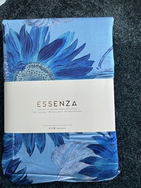 Essenza dekbedovertrek 240 100% Satijn Katoen, Blauw, Essenza, Dekbedovertrek, Katoen