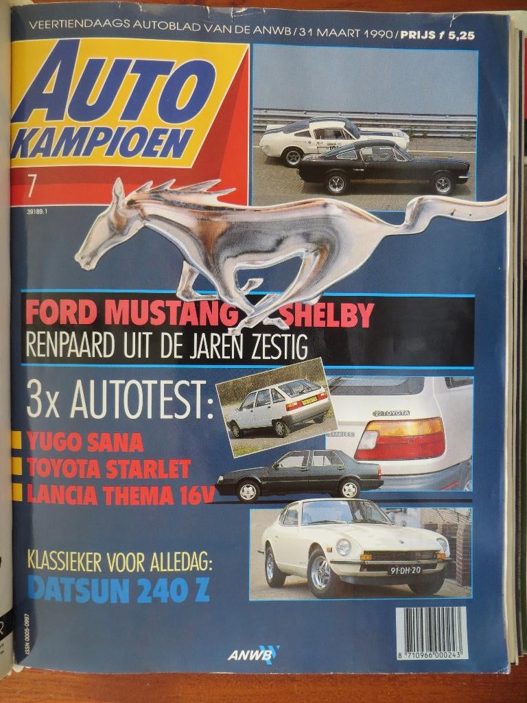 Autokampioen 7 1990 Yugo Sana, Thema, 240Z, Mustang, Starlet, Ophalen of Verzenden, Nieuw, Citroën