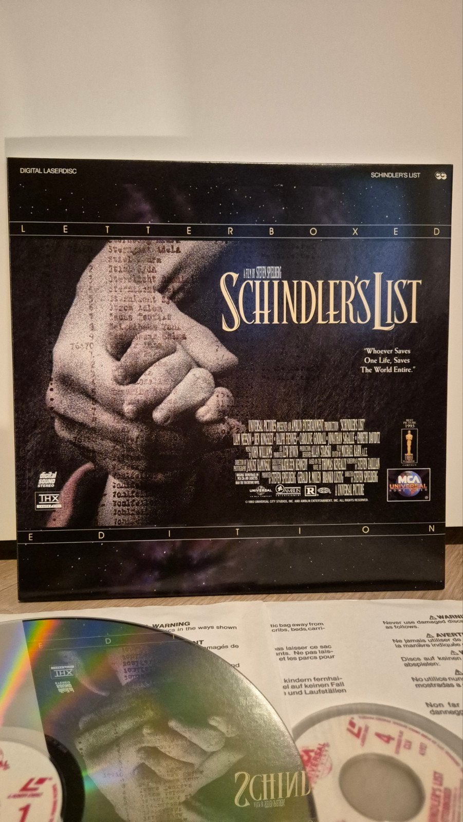 Schindler's List Laserdisc, Cd's en Dvd's, Vinyl | Overige Vinyl, Zo goed als nieuw, Dubbel-LP, Beschermende buitenhoes, 12 inch