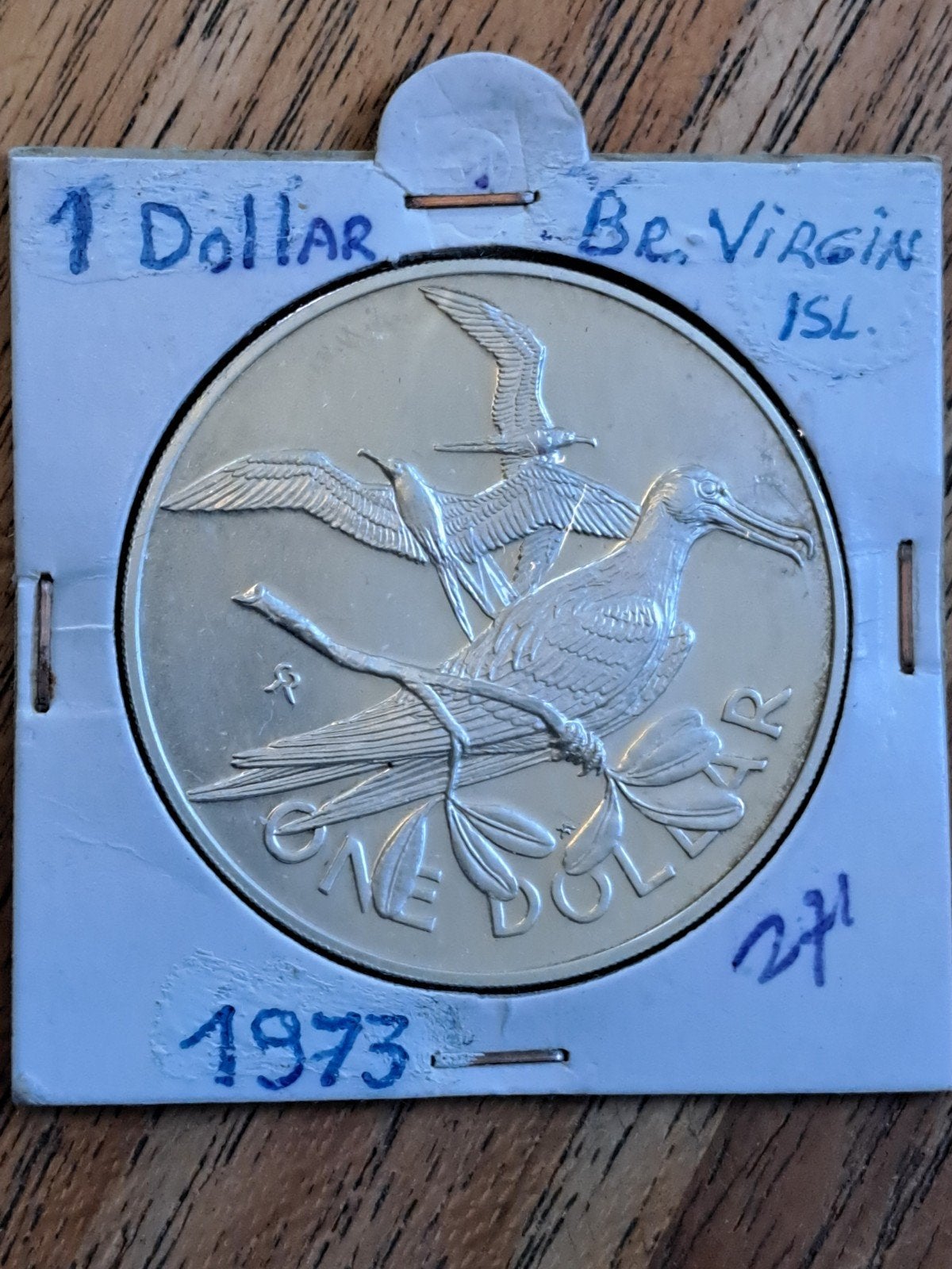 Britse Virgin Islands one dollar 1973 Proof, Ophalen of Verzenden, Midden-Amerika, Losse munt, Zilver