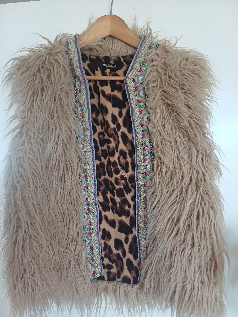 Boho festival Bodywarmer, Kleding | Dames, Maat 38/40 (M), Beige, Ophalen of Verzenden, Ambika