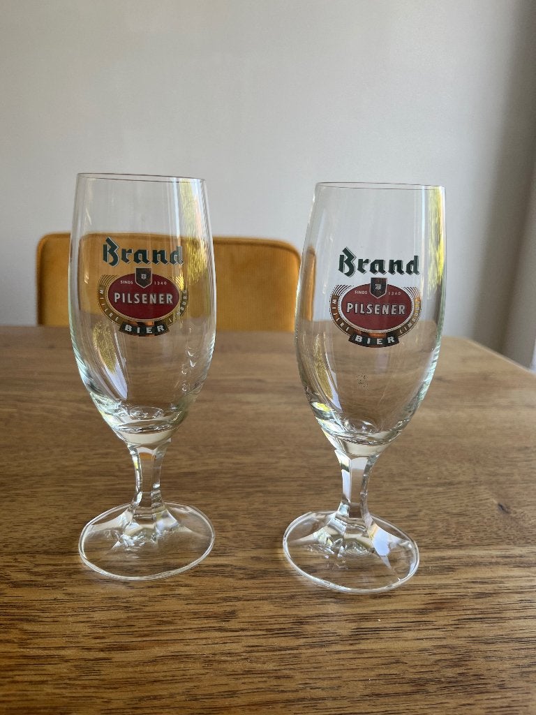 Vintage Brand bierglazen, Ophalen, Zo goed als nieuw, Bierglas