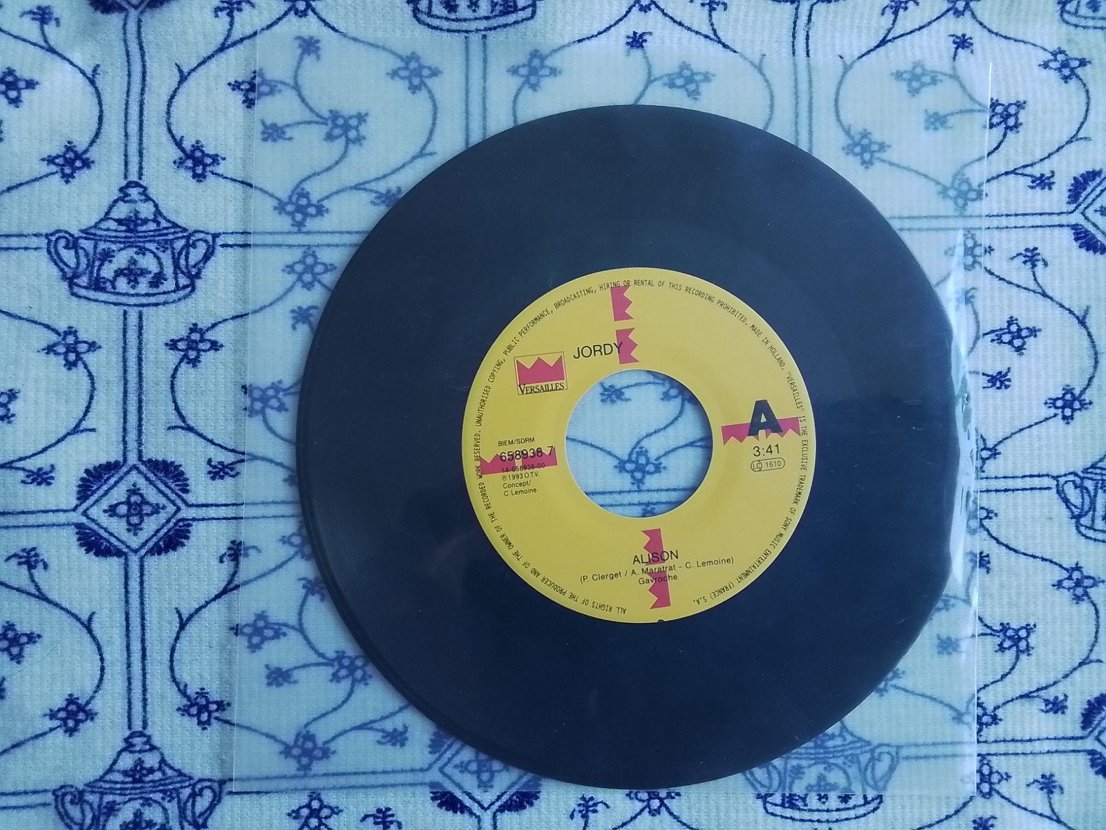 Jordy          Alison / Dur dur d'etre bebe!, 7 inch, Ophalen of Verzenden, Zo goed als nieuw, Pop