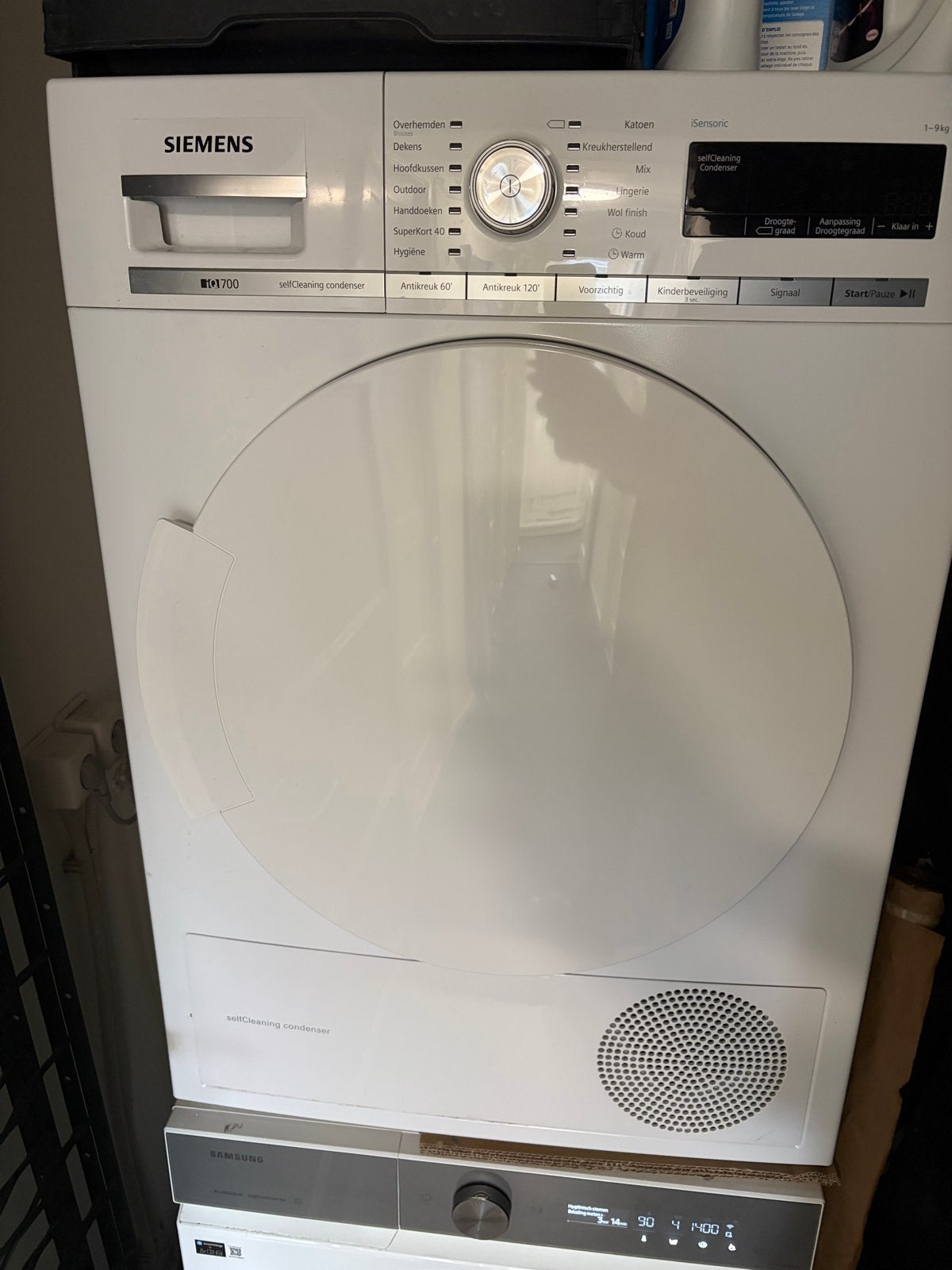 Siemens iQ700 WT44W562NL Condensdroger - 9kg, Witgoed en Apparatuur, Wasdrogers, Ophalen, 8 tot 10 kg, Zo goed als nieuw, Voorlader