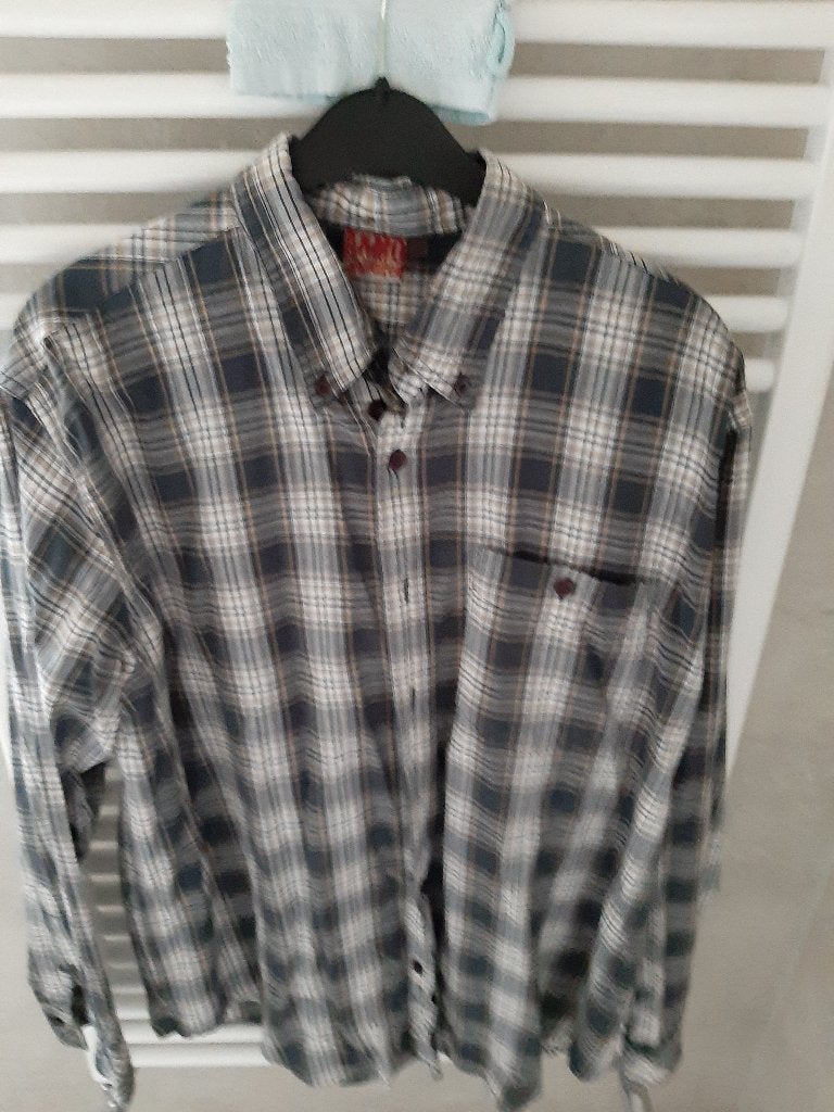 ZGAN AKMO Unlimited overhemd/blouse, zwart/beige ruit., Kleding | Heren, Overige kleuren, Ophalen of Verzenden, Zo goed als nieuw