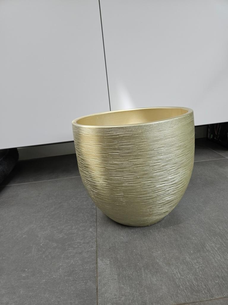 Gouden bloempot/plantenbak - Stijlvol en modern, Ophalen, Rond, Binnen