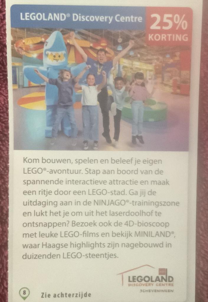 Legoland Discovery Centre Scheveningen Voordeelbon, Drie personen of meer, Kortingskaart