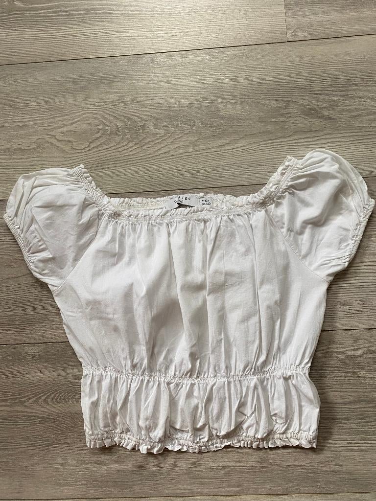 COSTES wit topje maat 134-140, Kinderen en Baby's, Kinderkleding | Maat 134, Meisje, Ophalen of Verzenden, Zo goed als nieuw, Shirt of Longsleeve