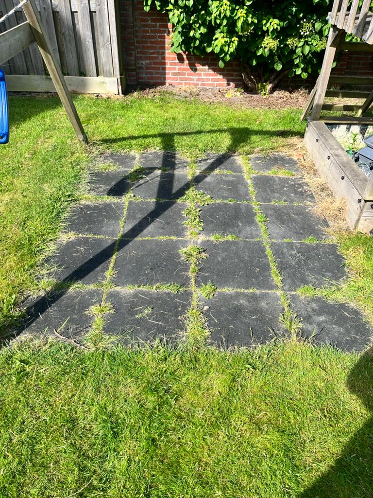 26x Rubberen tegels voor speelplaats of terras, Tuin en Terras, Gebruikt, Overige typen, Rubber, 5 tot 10 m²
