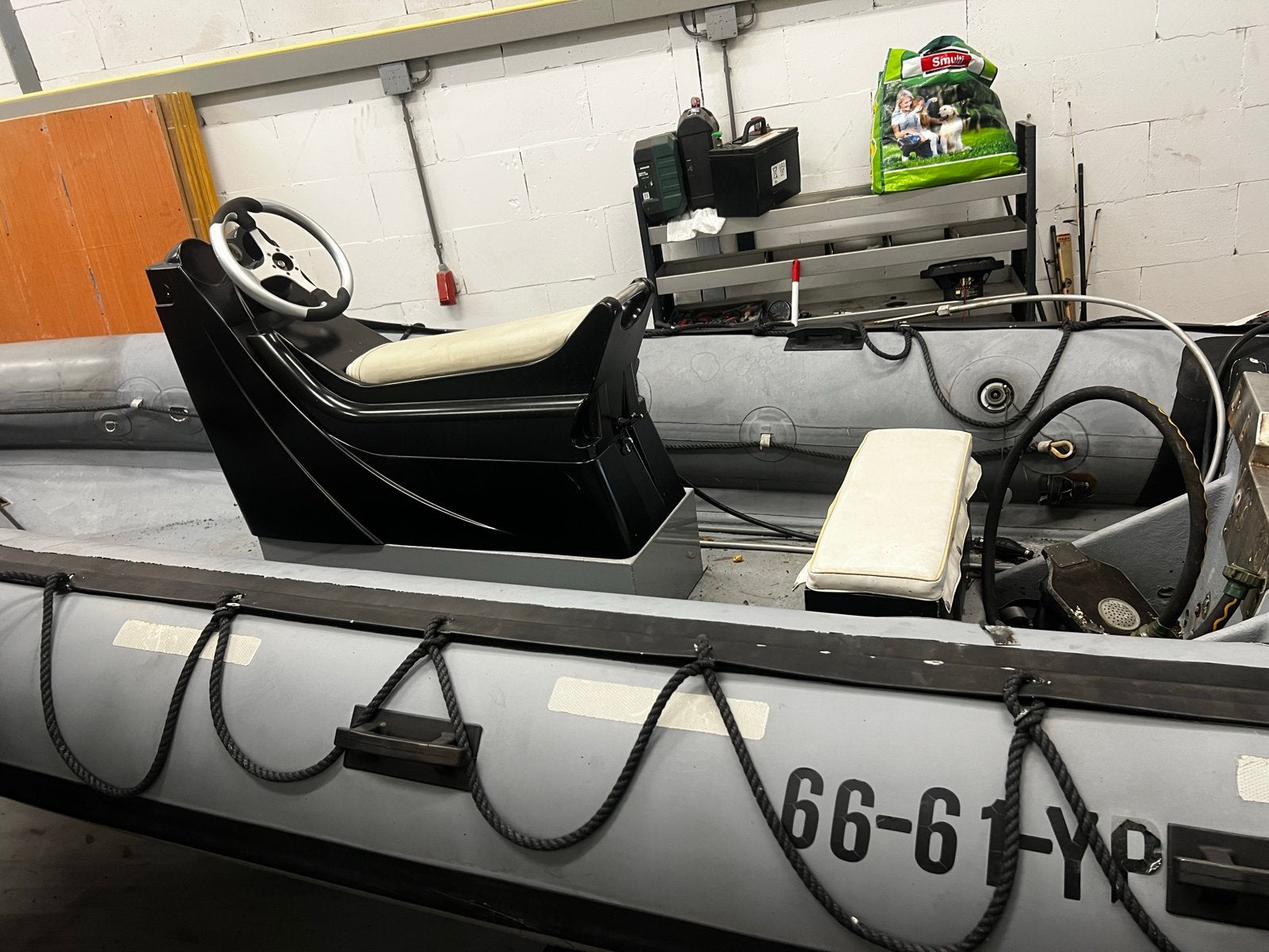 Gebruikte rubberboot met console, Watersport en Boten, Bootonderdelen, Ophalen, Gebruikt, Overige typen, Motorboot