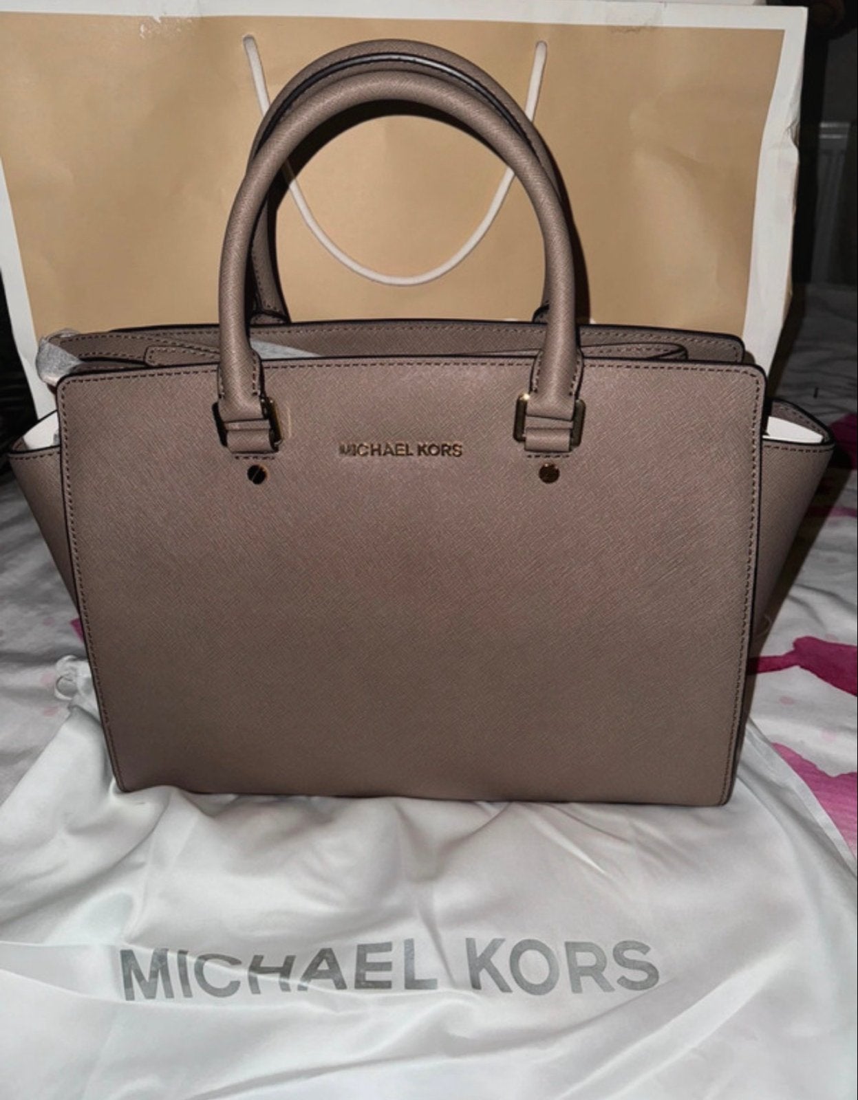 Michael Kors Large Selma Tote Tas Bag Taupe - Nieuw, Ophalen of Verzenden, Nieuw, Overige kleuren, Handtas