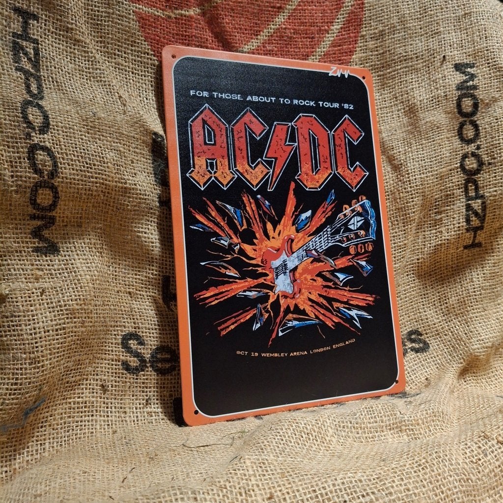 AC/DC Tour '82 - Metalen wandbord, Metaal, 30 cm, 20 cm, Meerkleurig