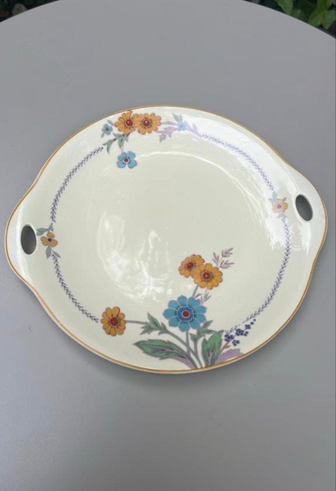 Vintage Woods Ivory Ware Serveerschaal met Bloemmotief, Ophalen of Verzenden