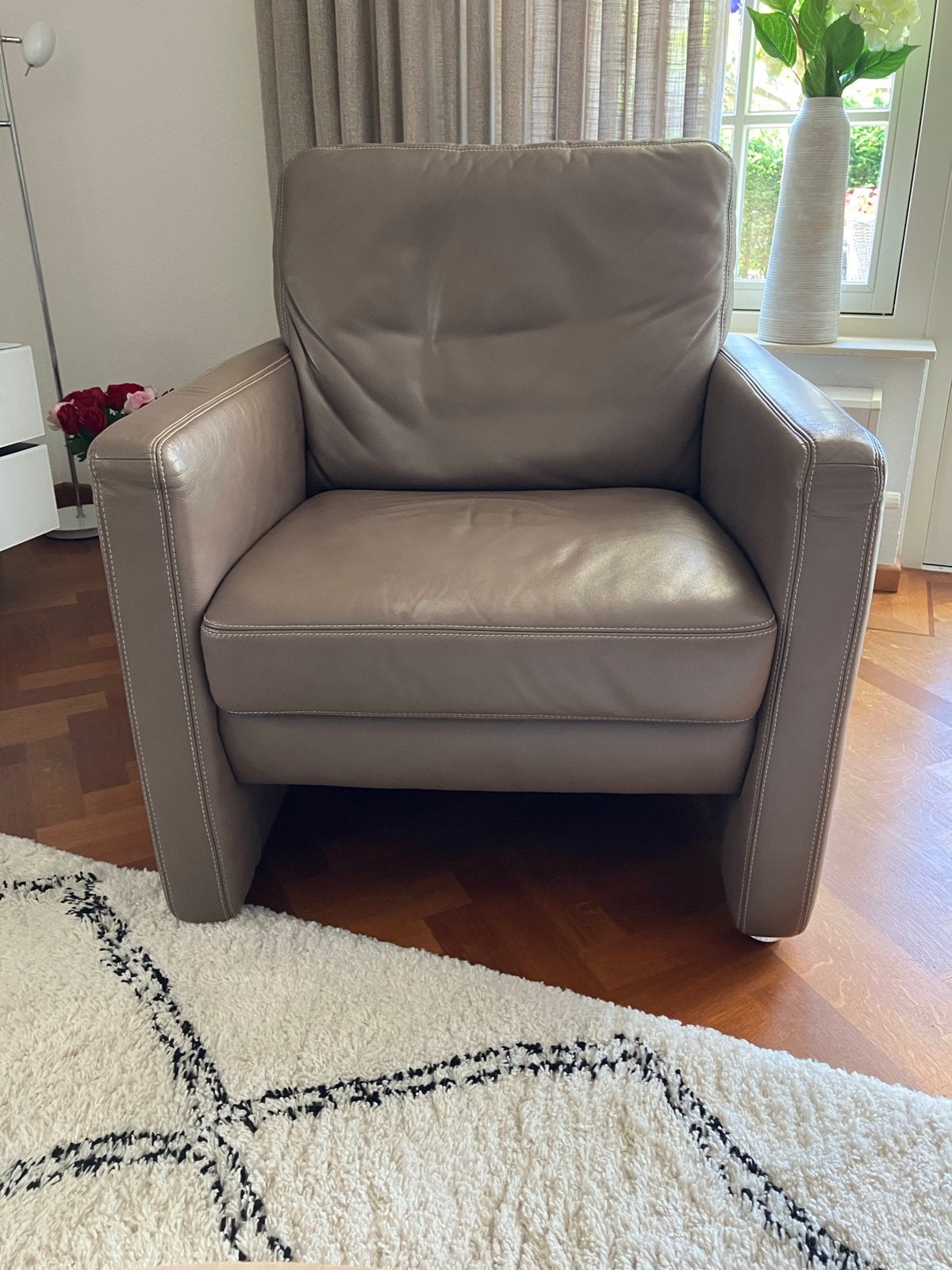 Leren fauteuils - 2 stuks, Huis en Inrichting, Fauteuils, Ophalen, Gebruikt, Leer, 75 tot 100 cm