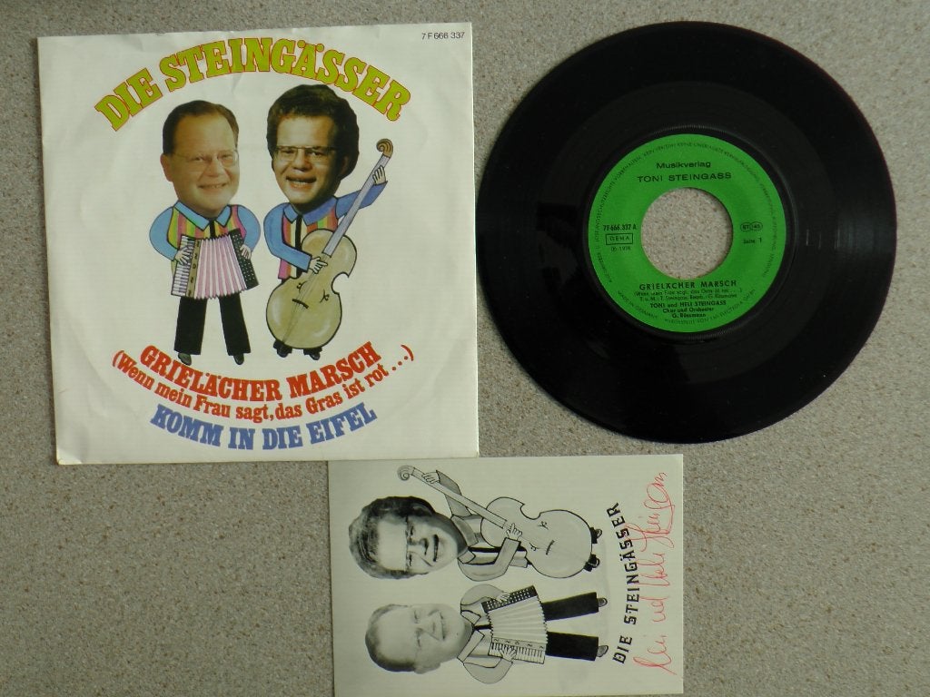 Die Steingasser - Grielacher Marsch VINYL SINGLE, Cd's en Dvd's, Gebruikt, 7 inch, Pop, Fotohoes