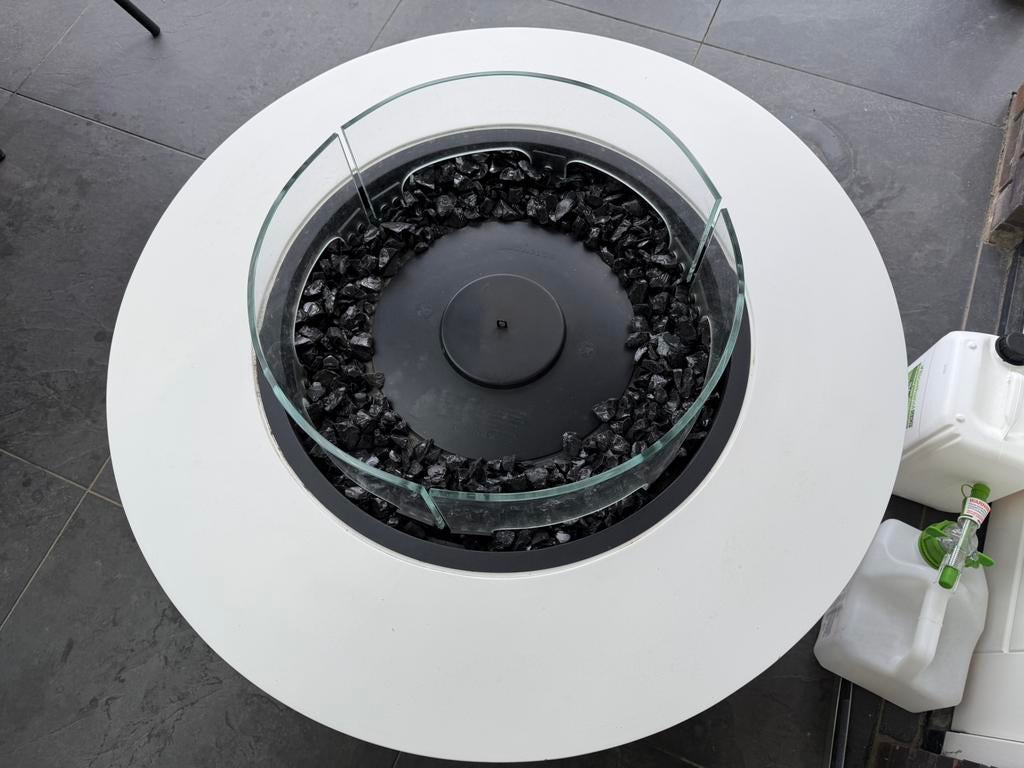 Eco smart pod bio- ethanol vuurtafel haard met glazen rand, Ophalen, Gebruikt