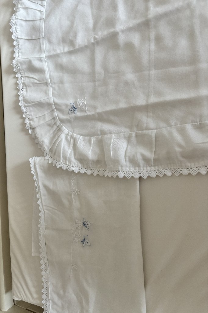 Geborduurde babylakens en sloopjes.Vintage jaren 60, Antiek en Kunst, Ophalen of Verzenden