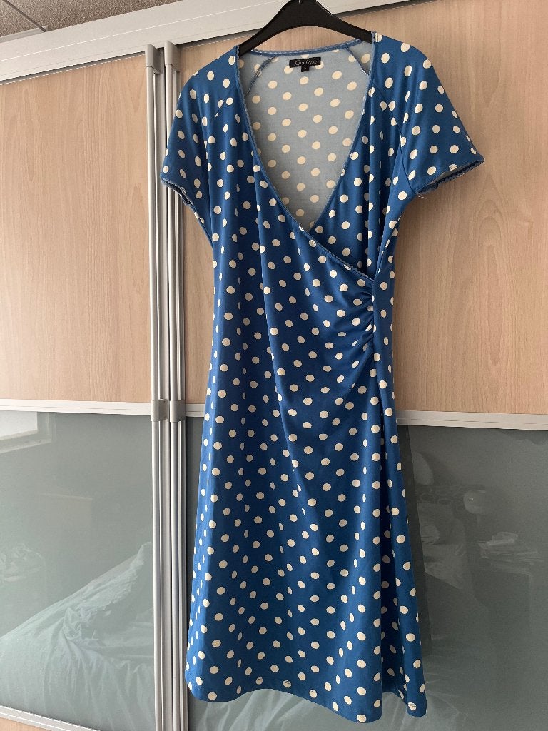 Jurk King Louie maat L, Kleding | Dames, Jurken, Blauw, Maat 42/44 (L), Ophalen of Verzenden, Zo goed als nieuw