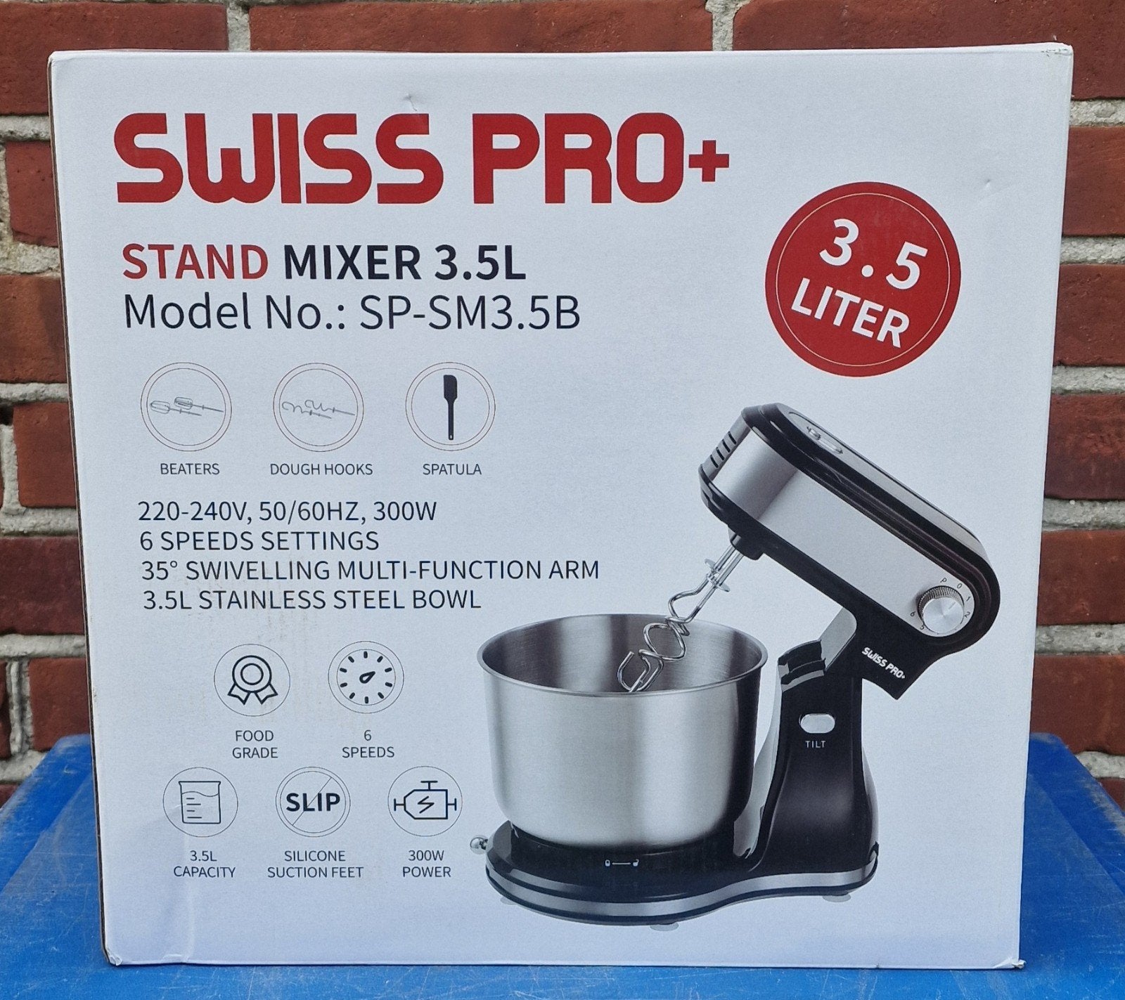 Swiss Pro+ Stand Mixer 3.5L - Nieuw in doos, Witgoed en Apparatuur, 3 tot 4 liter, Ophalen of Verzenden, Nieuw, 3 snelheden of meer