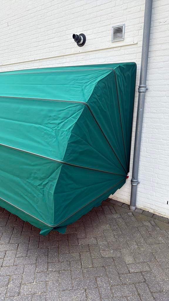 Nieuwe markies heel donkergroen breed 350 uitval 150, Ophalen, Nieuw, Markies, 250 cm tot 450 cm