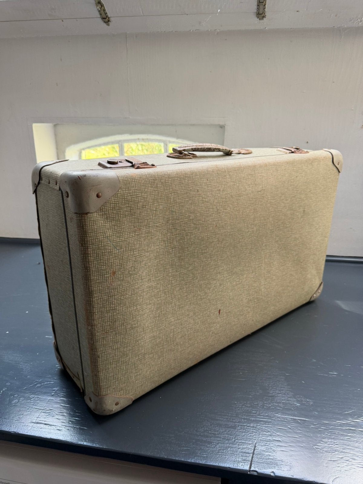 Vintage reis koffer, Huis en Inrichting, Woonaccessoires | Kisten, Ophalen of Verzenden, Zo goed als nieuw, Minder dan 50 cm