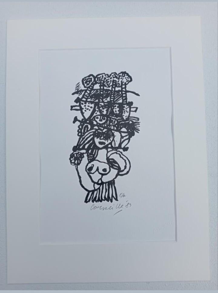 Corneille lithografie 1983-gesigneerd & EA -met blind druk, Antiek en Kunst, Kunst | Litho's en Zeefdrukken, Ophalen of Verzenden