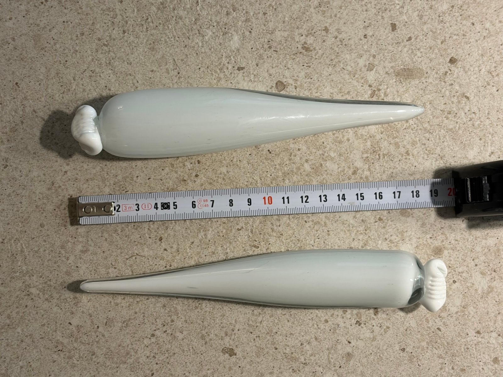 2x Glazen Druppelvormige Objecten - Decoratief, Antiek en Kunst, Ophalen of Verzenden