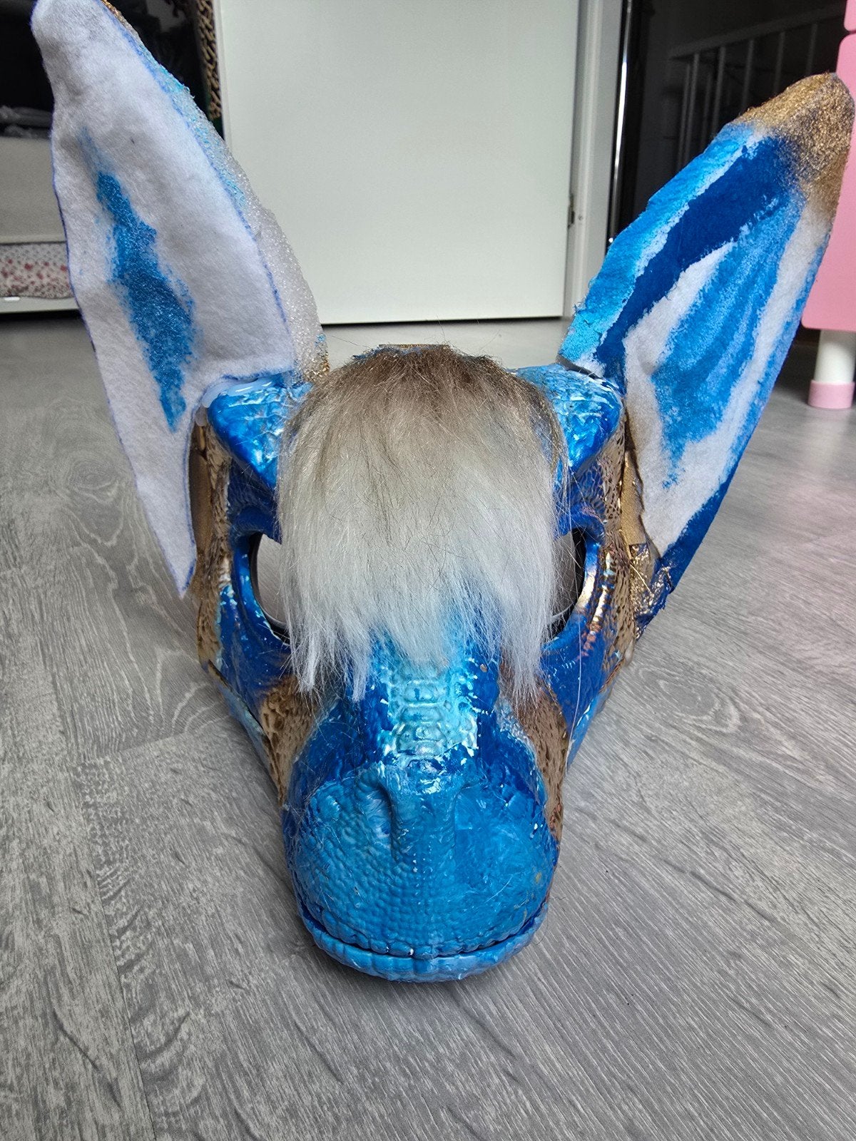 Dino masker furry, Hobby en Vrije tijd, Kostuums, Theaterbenodigdheden en LARP, Ophalen of Verzenden, Zo goed als nieuw, Accessoires