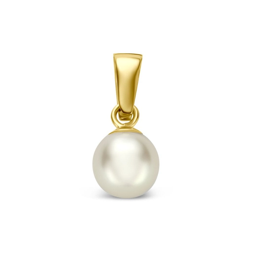 Gouden Parel hangertje 6 mm - 14 karaat goud/zoetwaterparel, Sieraden, Tassen en Uiterlijk, Kettinghangers, Overige voorstellingen