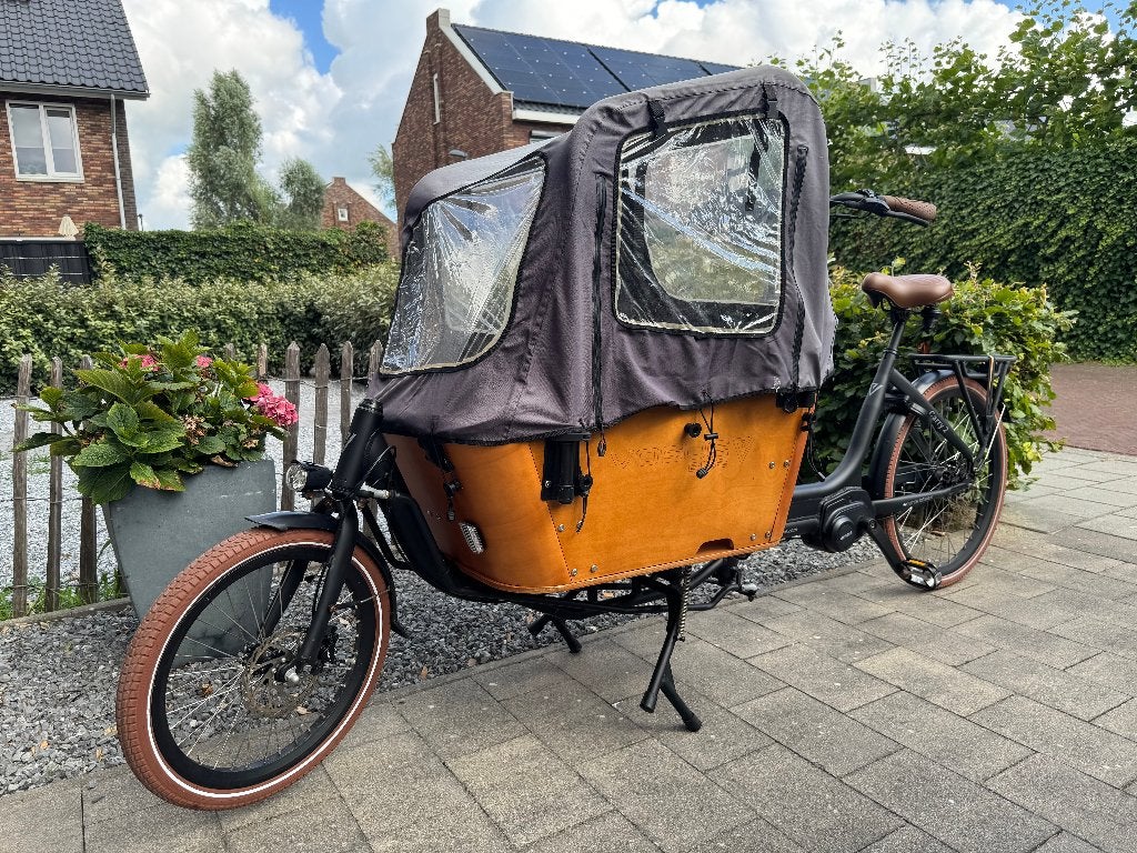 Vogue Carry 2 Bakfiets | 99 km | Garantie | Nieuwstaat, 4 kinderen of meer, Huif, Zo goed als nieuw, Schijfrem