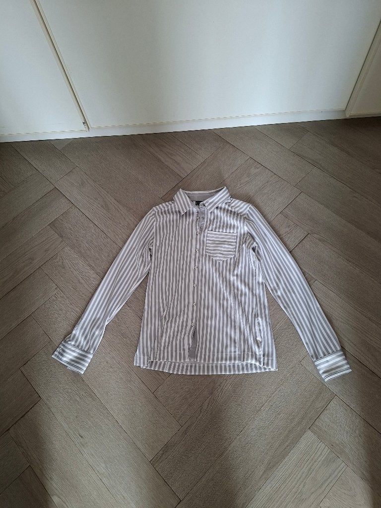 Blouse Ps of Sweden, grijs- wit gestreept, Dieren en Toebehoren, Paardrijkleding, Ophalen of Verzenden, Gebruikt, Dressuur, Bovenkleding
