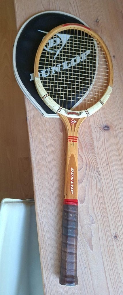 dunlop houten tennisracquet, Sport en Fitness, Gebruikt, L4, Ophalen of Verzenden, Racket