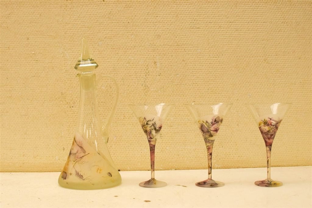 5 delig Glazen Karaf met 3 Cocktailglazen 50857