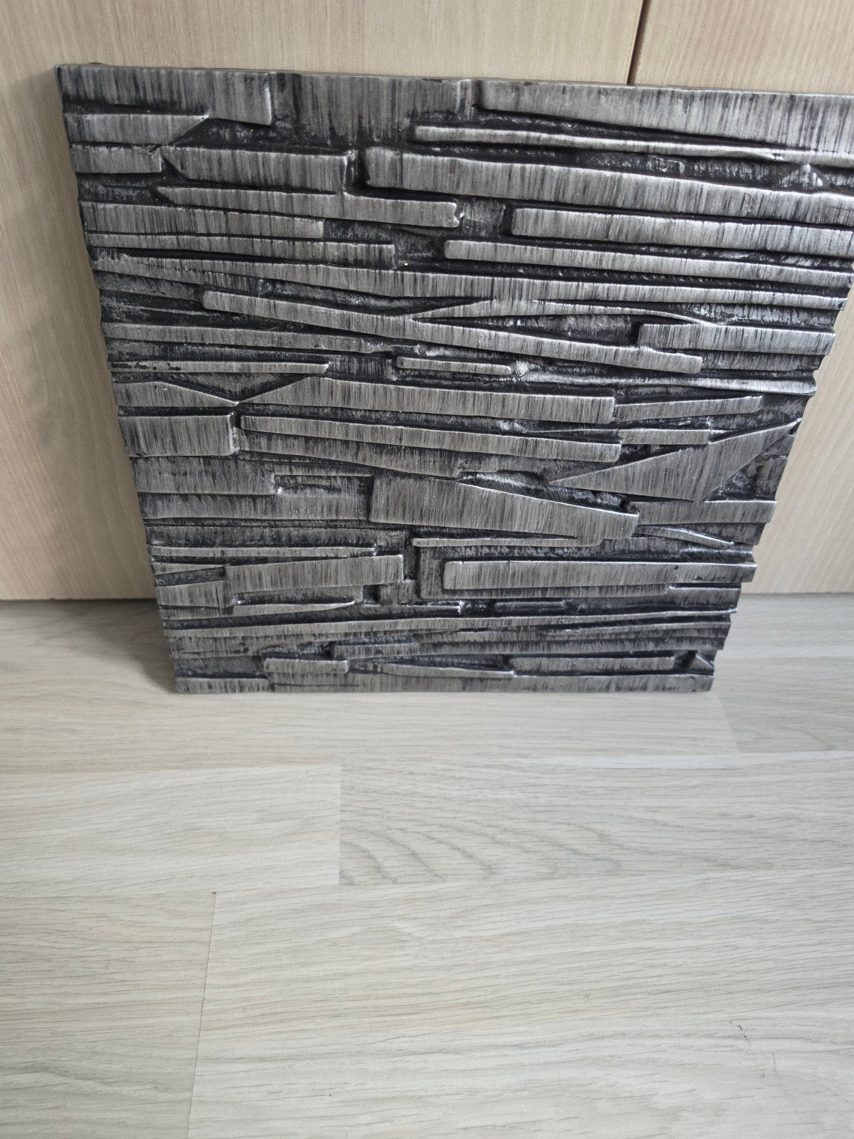 Set van 3 wanddecoraties in steenlook, Huis en Inrichting, Ophalen, Gebruikt, Industrieel, Composieten