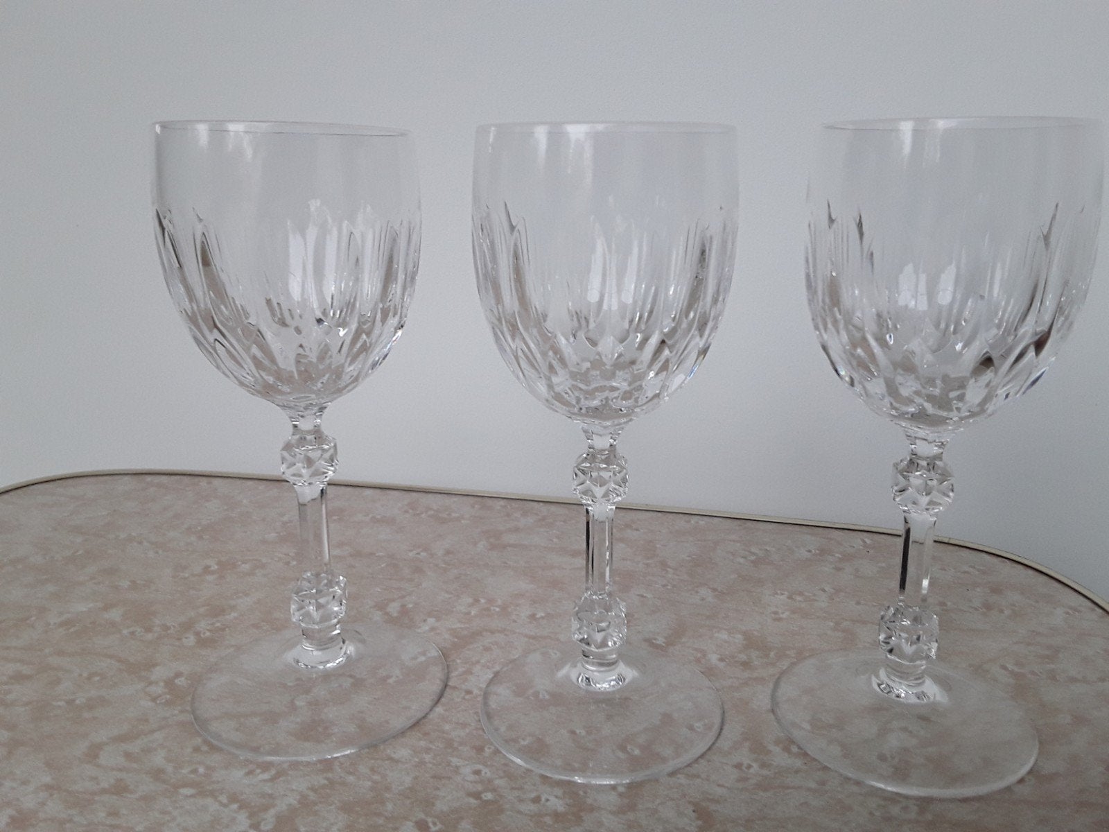 3 kristallen(witte) wijnglazen, Antiek en Kunst, Ophalen of Verzenden