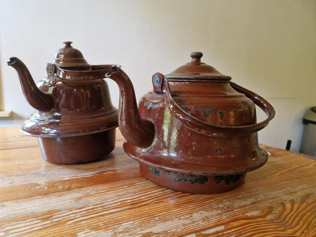 Set van 2 zakketels - Bodem 20 & 15 c, Antiek en Kunst, Antiek | Emaille, Ophalen of Verzenden