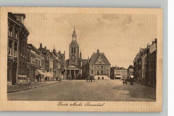 Roosendaal Groote Markt st 1917 uitg E.H.B. v Helvert, Verzamelen, Ansichtkaarten | Nederland, Gelopen, Noord-Brabant, Voor 1920