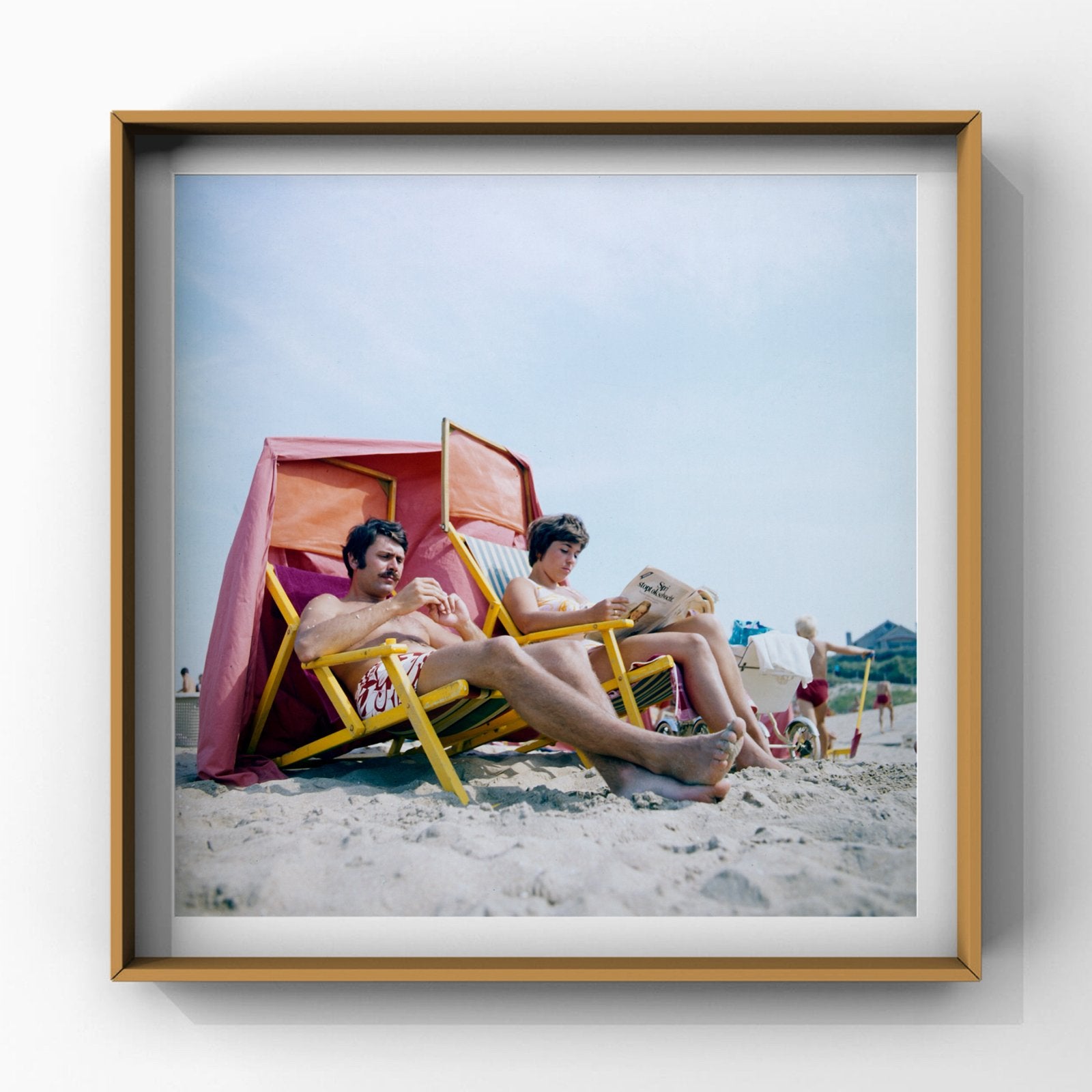 1x kleur fine art  Zomermiddag, Zandvoort, 1974 |mooie kleur, Ophalen of Verzenden, Minder dan 50 cm, Schilderij