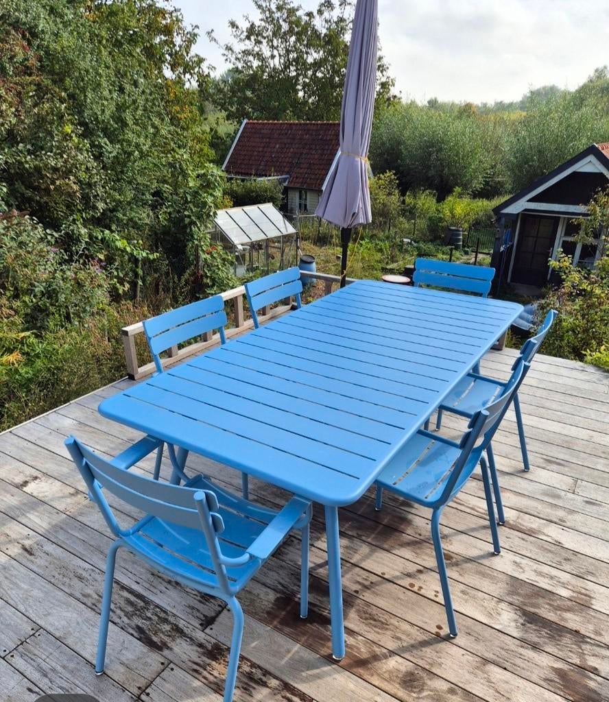 Nieuwe fermob Luxembourg tafel 207x100 uit voorraad!!!, Ophalen of Verzenden, Nieuw, Rechthoekig, Aluminium