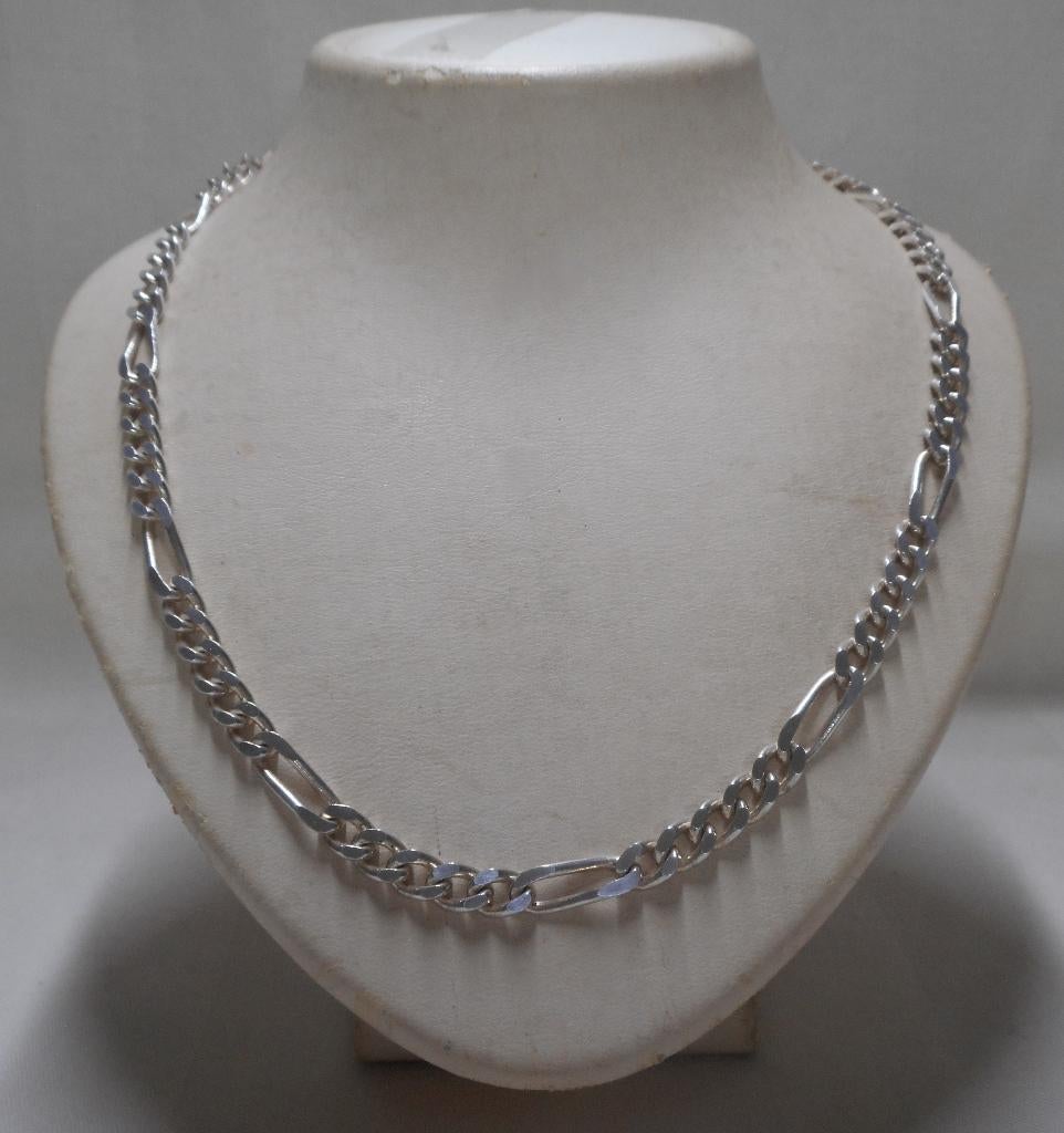 Zilveren figaro schakel ketting nr.374