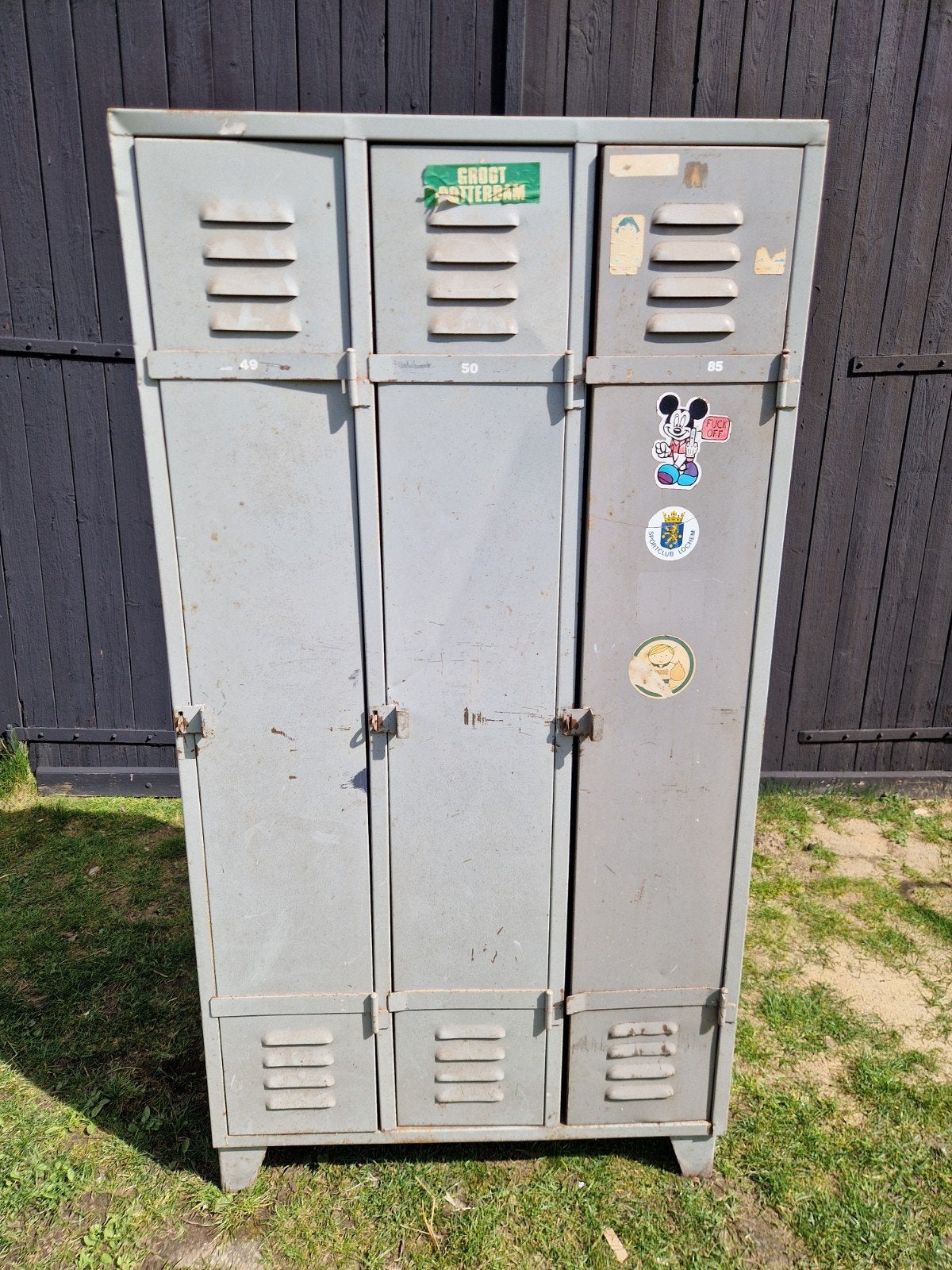 oude metalen lockerkast 3-deurs, Huis en Inrichting, Kasten | Lockerkasten, Ophalen