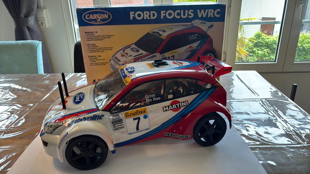 Rc rally auto 1/8 Carson Ford Focus WRC elektrisch 6s 13130, Elektro, Ophalen of Verzenden, Zo goed als nieuw, Auto onroad