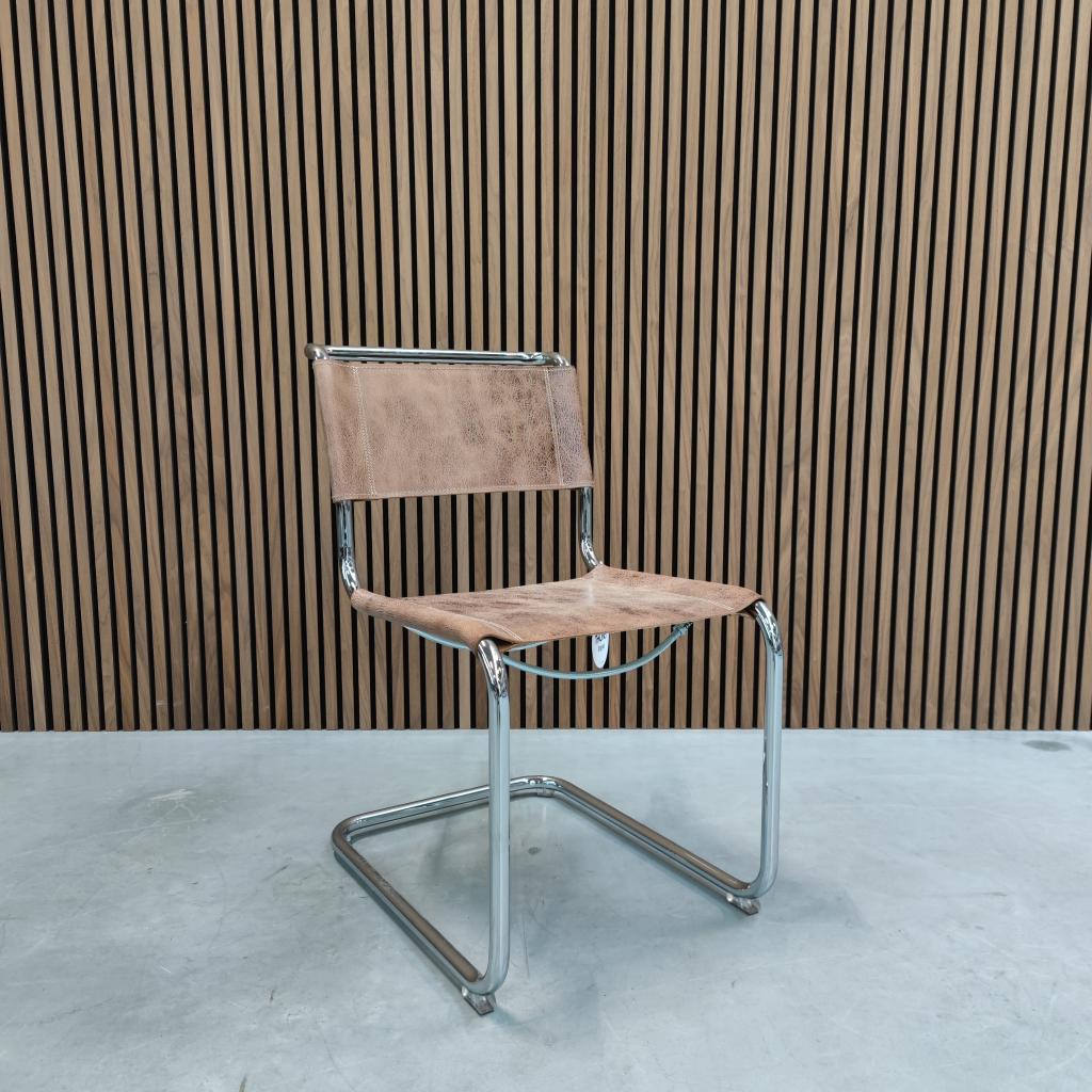 Thonet S 33 Buffalo leather dining chair, Ophalen of Verzenden