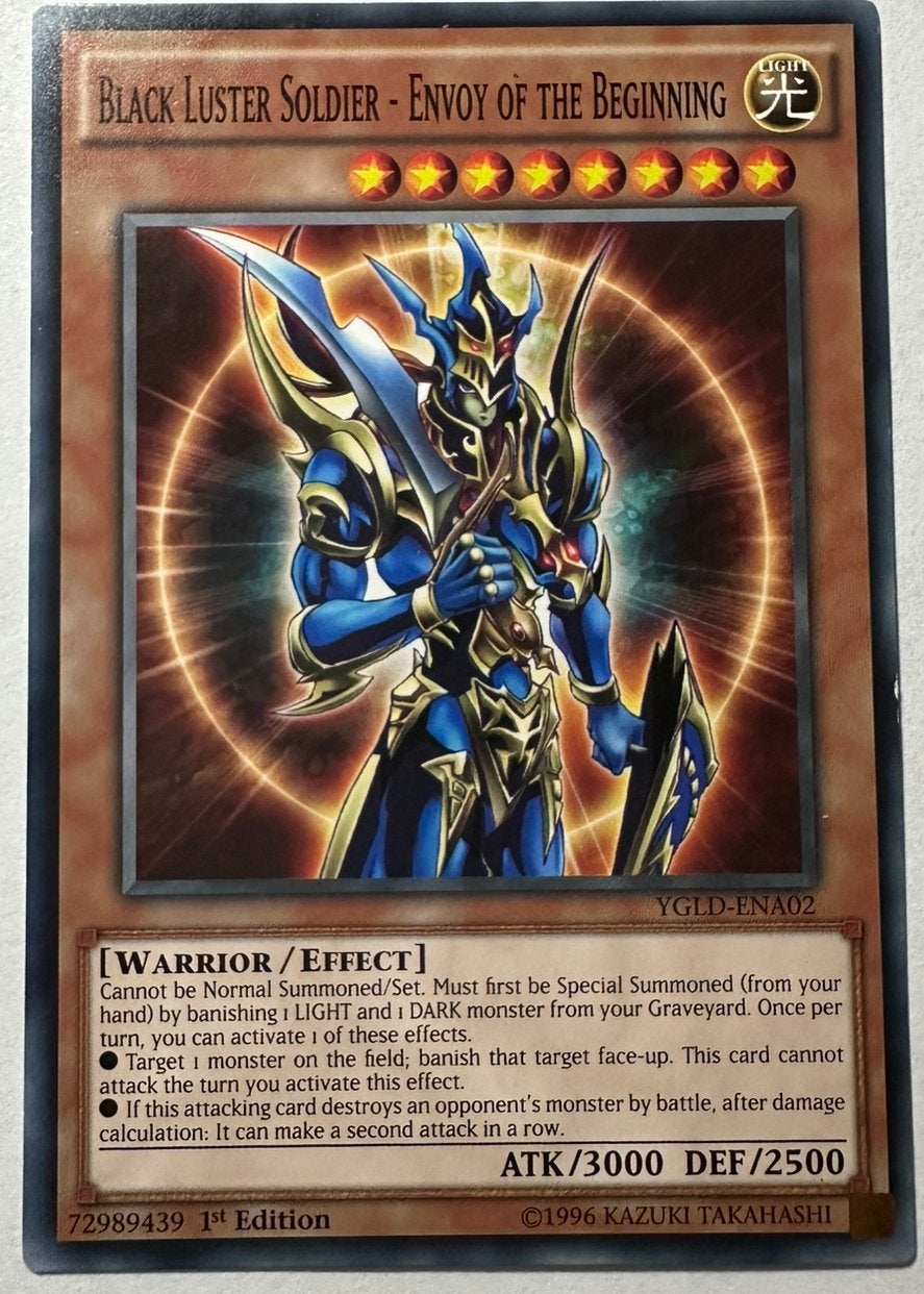 Yu-Gi-Oh! Black Luster Soldier - Envoy Beginning YGLD 1st Ed, Ophalen of Verzenden, Gebruikt, Losse kaart