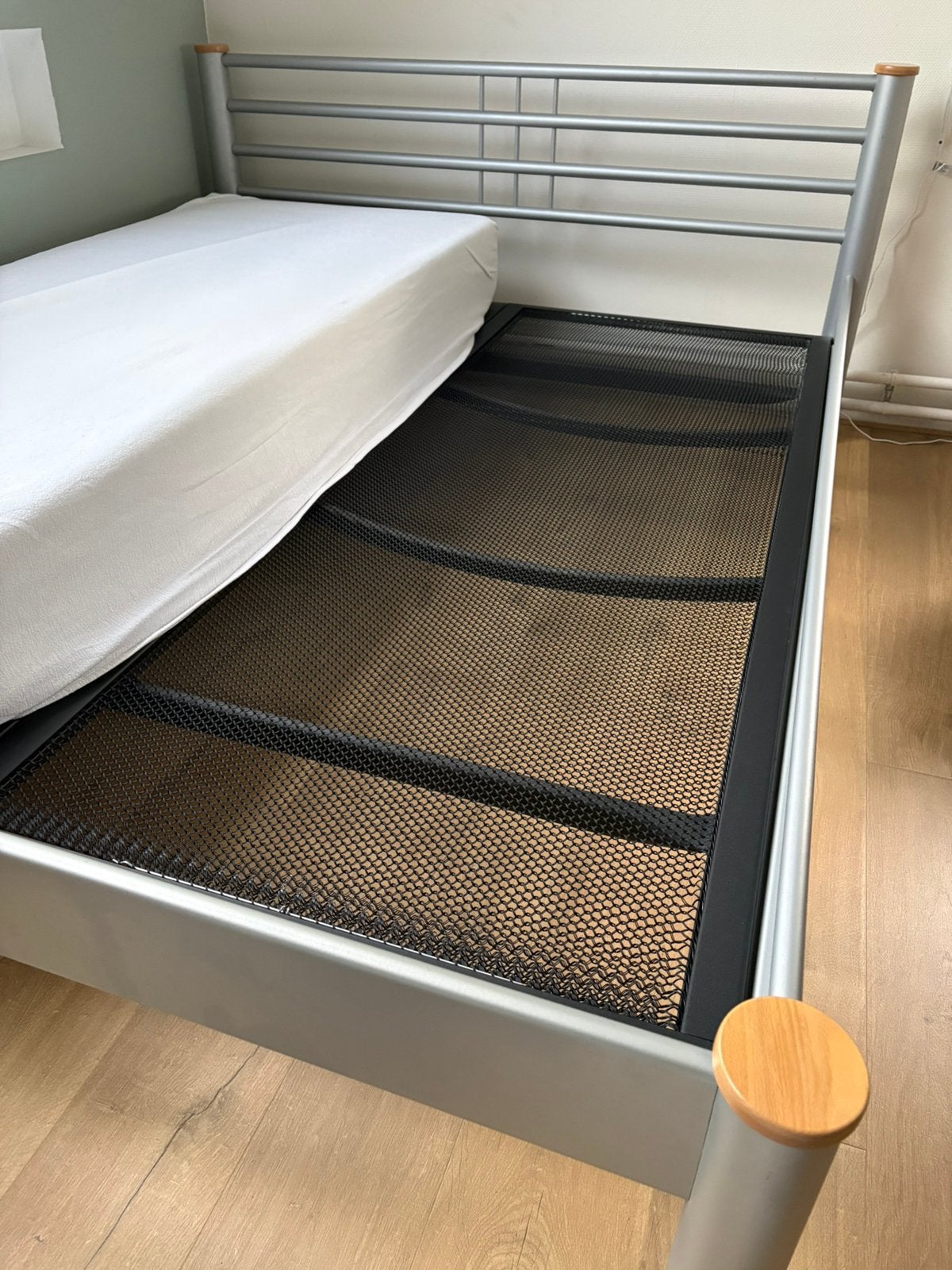 Tweepersoonsbed, Huis en Inrichting, Slaapkamer | Bedden, Ophalen, Gebruikt, Tweepersoons, 200 cm